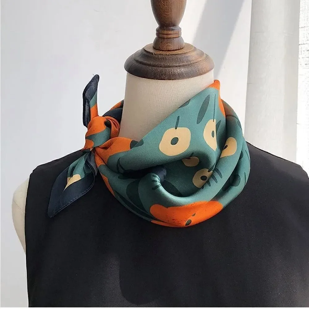 Green and orange Silk Scarf